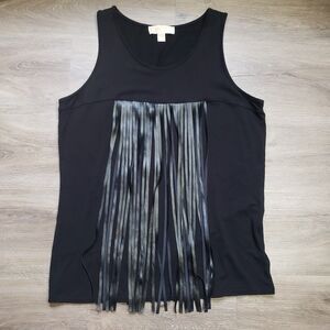Michael Kors Fringe Tank Top Black